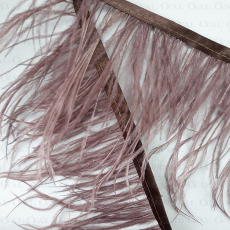 Feathers on brown and pink tape 11cm 3570