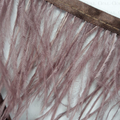 Feathers on brown and pink tape 11cm 3570