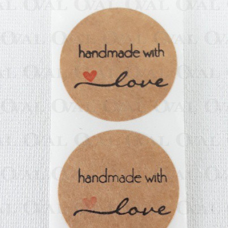 Naklejki papierowe 25mm /20szt Hand made 3572
