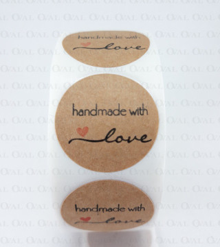 Naklejki papierowe 25mm /20szt Hand made 3572