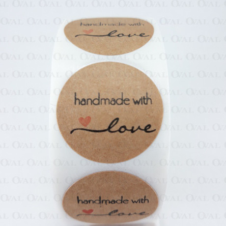 Naklejki papierowe 25mm /20szt Hand made 3572