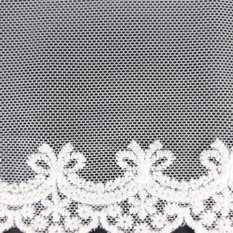 Lace embroidery on tulle 95mm/1y white 3579