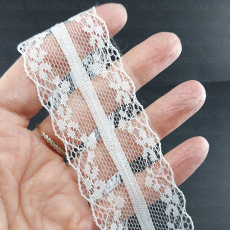 Koronka 38mm/1yard biel 1909