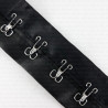 Black hooks on satin tape with silver /1m no. 3665