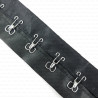 Black hooks on satin tape with silver /1m no. 3665