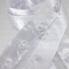 White hooks and eyes on satin tape 1m 2233