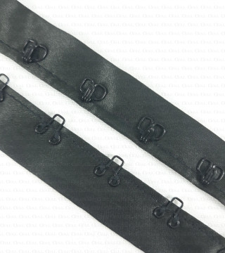 Hooks on satin tape black/1m no. 3666