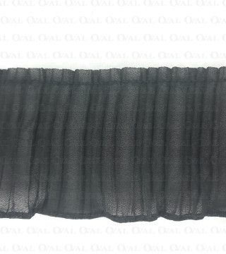 Decorative tape, black frill 75mm/1m 3667