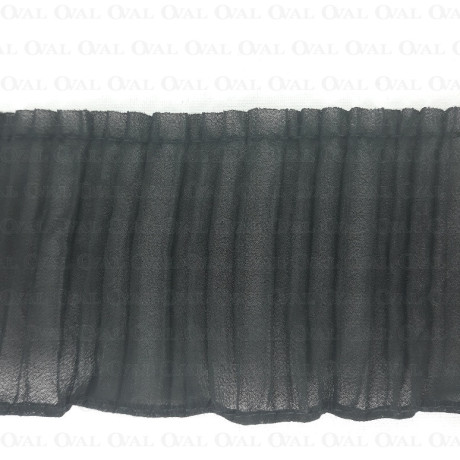 Decorative tape, black frill 75mm/1m 3667