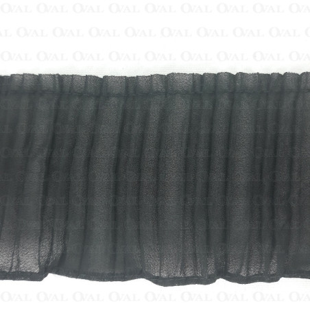 Decorative tape, black frill 75mm/1m 3667