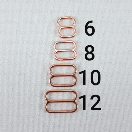 Metal adjuster S 8mm/10 or 100 pcs rose gold 3699