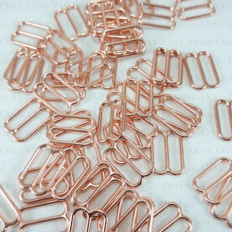 Metal adjuster S 12mm/10 or 100 pcs rose gold 3701