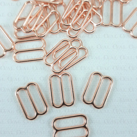 Metal adjuster S 12mm/10 or 100 pcs rose gold 3701