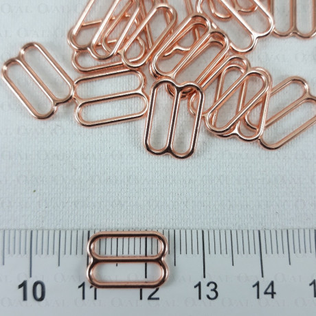 Metal adjuster S 12mm/10 or 100 pcs rose gold 3701