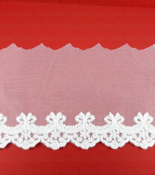 Lace embroidery on tulle 95mm/20y ecru 3713
