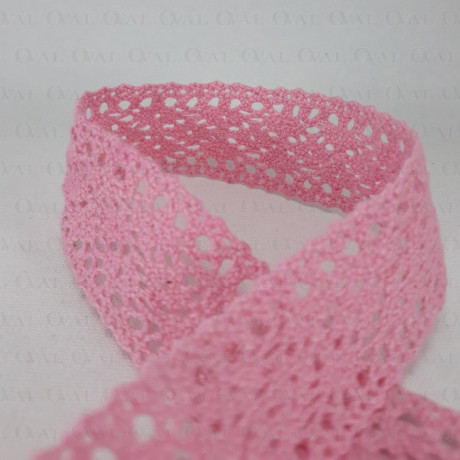 Koronka bawełniana róż 24mm/1 lub 25yard  3136