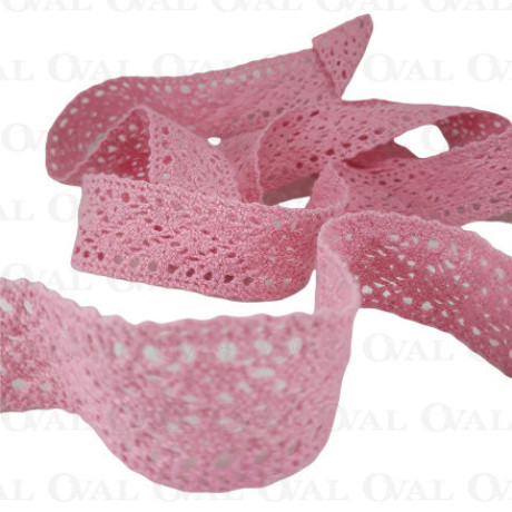 Koronka bawełniana róż 24mm/1 lub 25yard  3136
