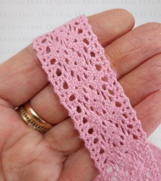 Koronka bawełniana róż 24mm/1 lub 25yard  3136