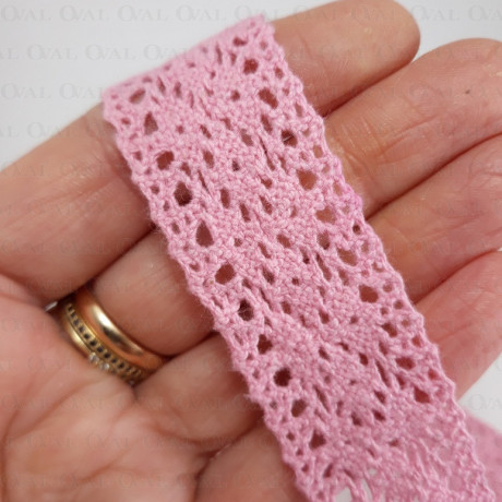 Koronka bawełniana róż 24mm/1 lub 25yard  3136