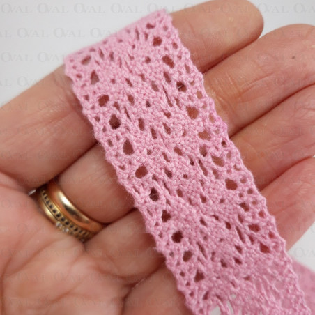 Koronka bawełniana róż 24mm/1 lub 25yard  3136