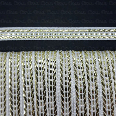Decorative white and gold ribbon 11 mm/1 m 3759