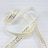 Decorative white and gold ribbon 11 mm/1 m 3759