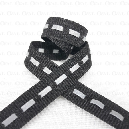 Taśma rypsowa z odblaskiem 10mm/25m   1806