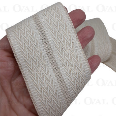 Taśma ozdobna 55mm/1m   ecru z beżem  2139