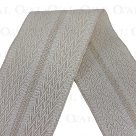 Decorative ribbon 55mm/1m ecru with beige 2139