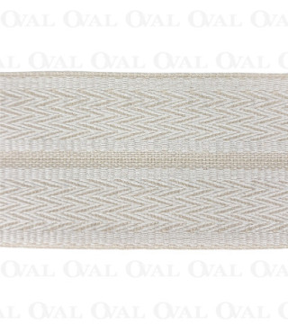 Decorative ribbon 55mm/1m ecru with beige 2139