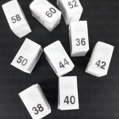 Wszywki rozmiarowe 34-60  białe 3771