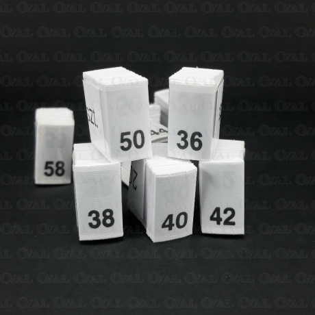 Wszywki rozmiarowe 34-60  białe 3771