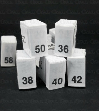 Wszywki rozmiarowe 34-60  białe 3771