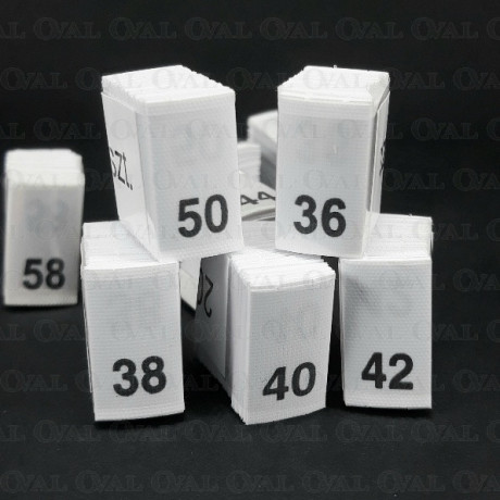 Wszywki rozmiarowe 34-60  białe 3771