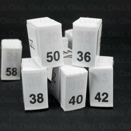 Wszywki rozmiarowe 34-60  białe 3771