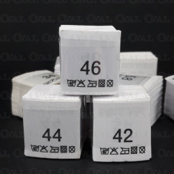 Wszywki rozmiar z przepisem prania 34-60 białe 3773 Wszywki rozmiar z przepisem prania 34-60 białe 3773