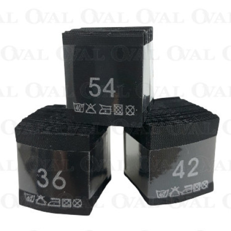 Wszywki rozmiar z przepisem prania 34-60  czarne 3774