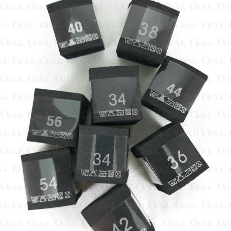 Wszywki rozmiar z przepisem prania 34-60  czarne 3774