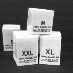 Wszywki rozmiar z przepisem prania S-XXL 100% BAWEŁNA 3777 Wszywki rozmiar z przepisem prania S-XXL 100% BAWEŁNA 3777