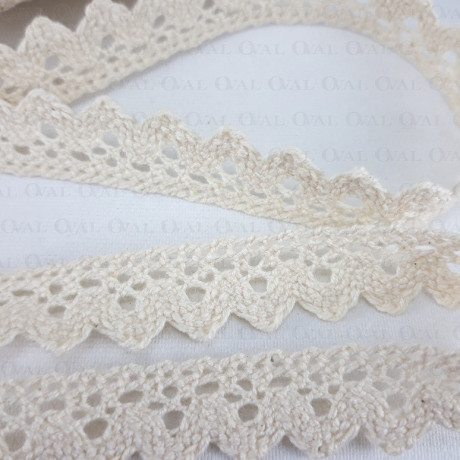Koronka bawełniana  ecru 17mm/ 25m  3099