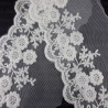 Lace embroidery on tulle 90 mm / 14 y cream 3799
