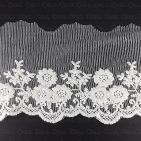 Koronka haft na tiulu 90mm/15,5 y  ecru   3799