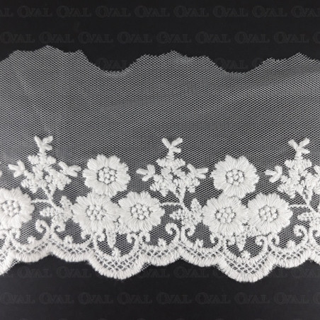 Koronka haft na tiulu 90mm/15,5 y  ecru   3799