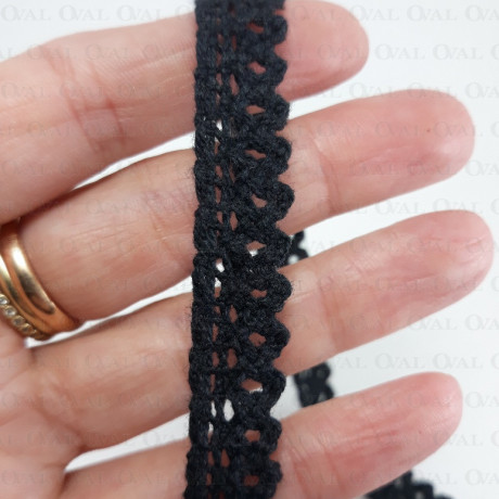 Cotton lace 12 mm / 1 m black 3816