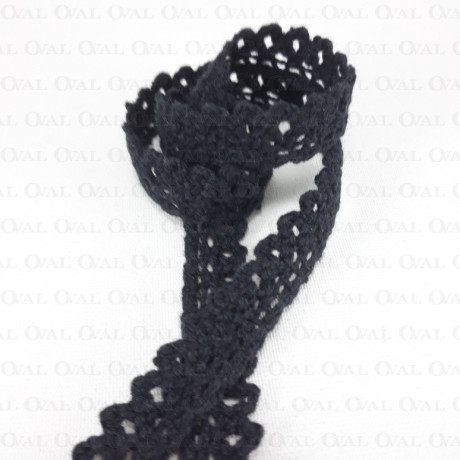 Koronka bawełniana 12mm /1 m czerń   3816