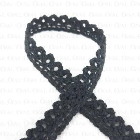 Koronka bawełniana 12mm /1 m czerń   3816