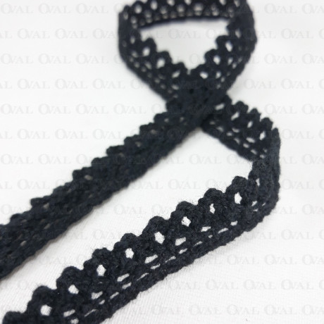 Koronka bawełniana 12mm /1 m czerń   3816