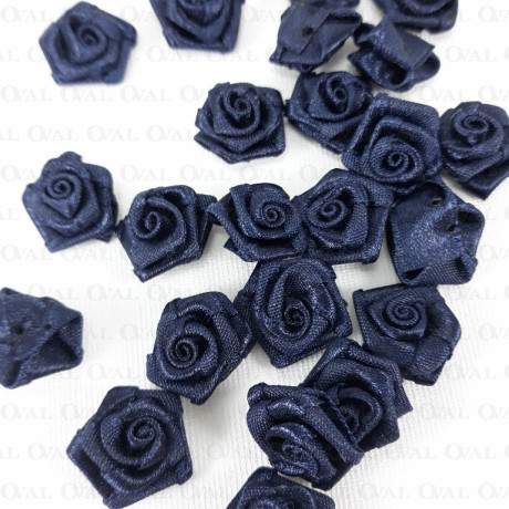 Różyczka Atłasowa 18mm/10 lub 50szt granat   3831