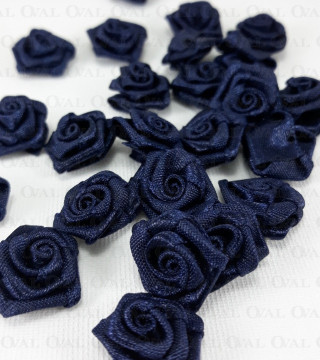 Różyczka Atłasowa 18mm/10 lub 50szt granat   3831