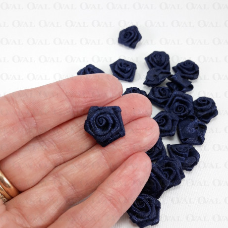 Różyczka Atłasowa 18mm/10 lub 50szt granat   3831